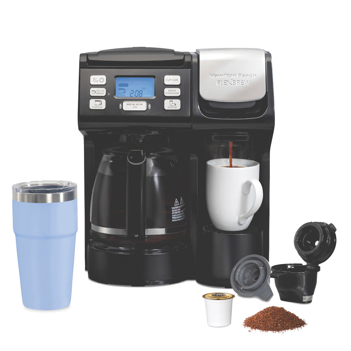 2-Way Coffee Maker with K-Cup Pods or Grounds, Black Z659