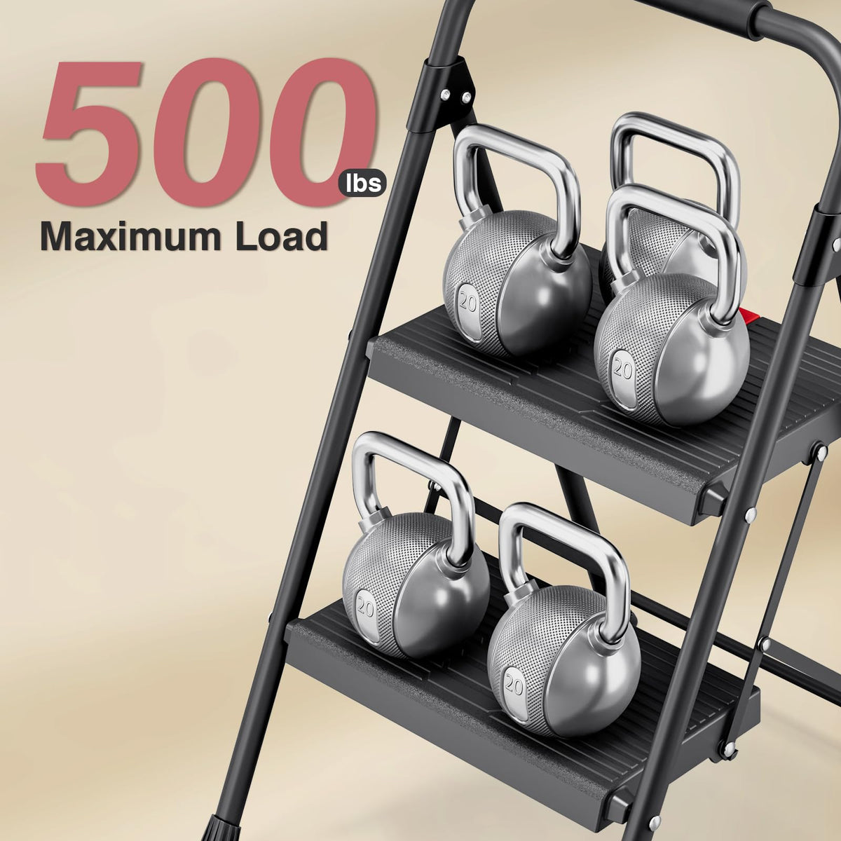 2 Step Steel Step Ladder with Handrail X81633
