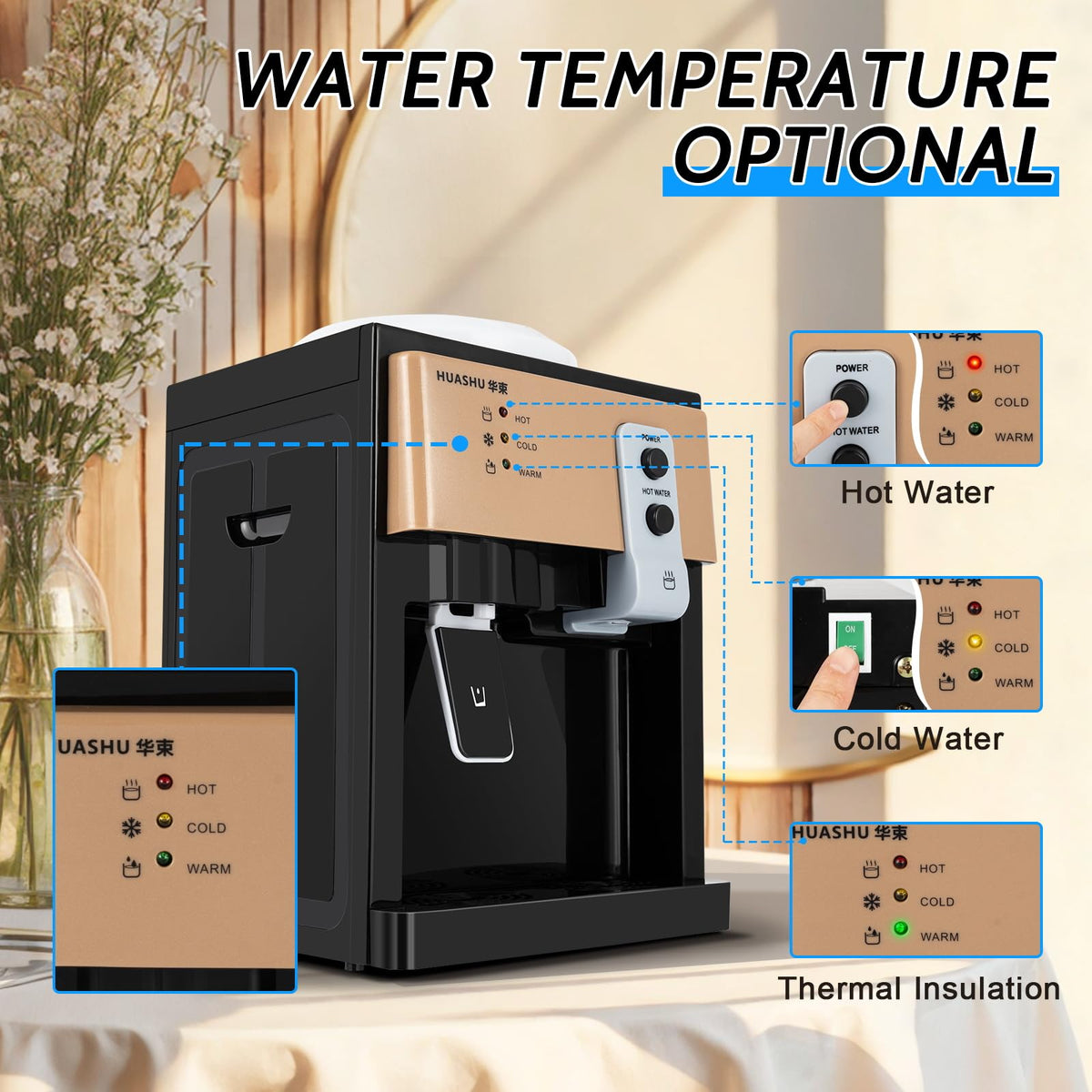 Top Loading Countertop Water Cooler Dispenser 3 Temp I680
