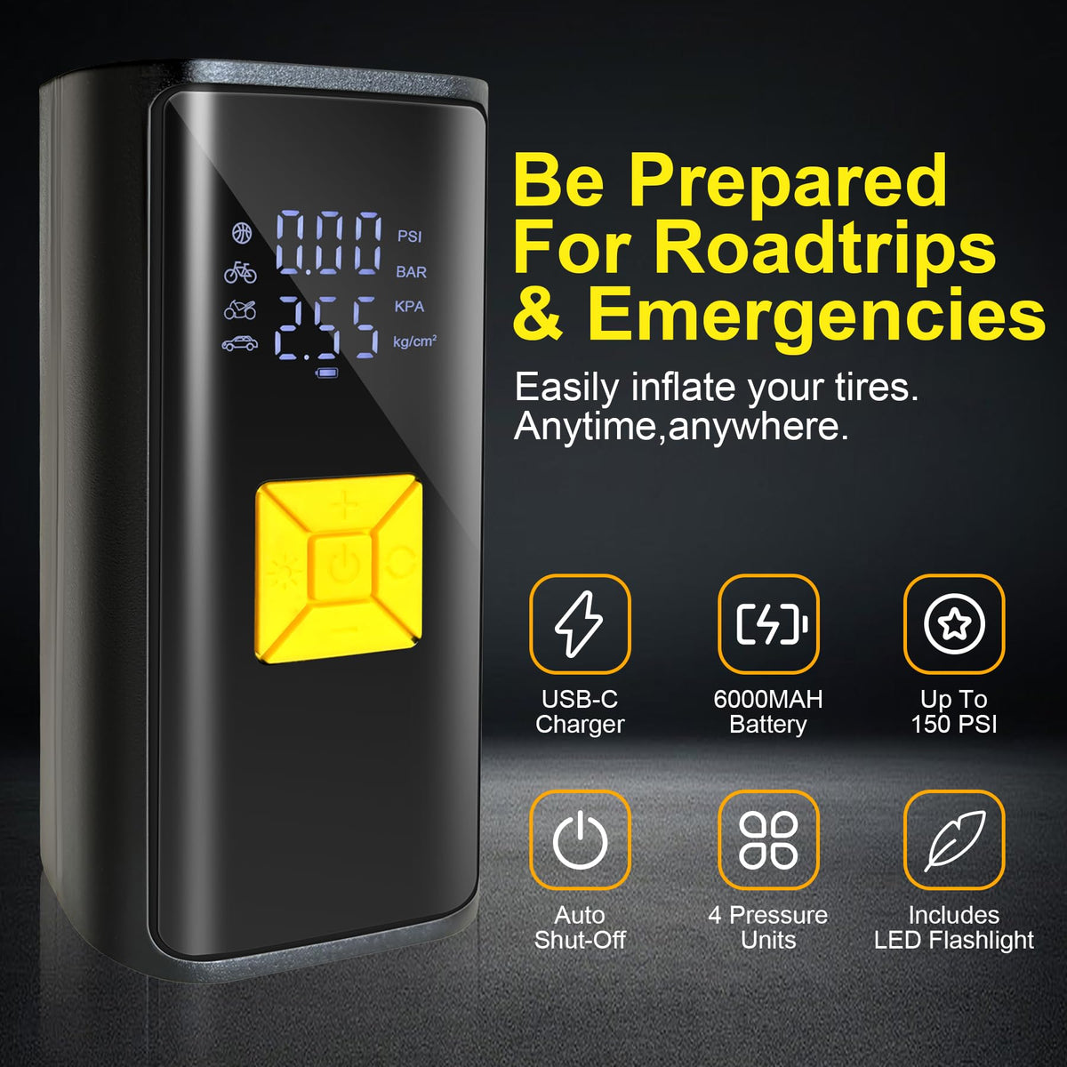 Portable Air Compressor 150 PSI Digital Tire Inflator X545
