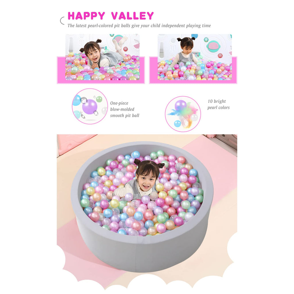Pack of 100 200 500 BPA Free Non-Toxic Crush Proof Plastic Ball Pit Balls H132
