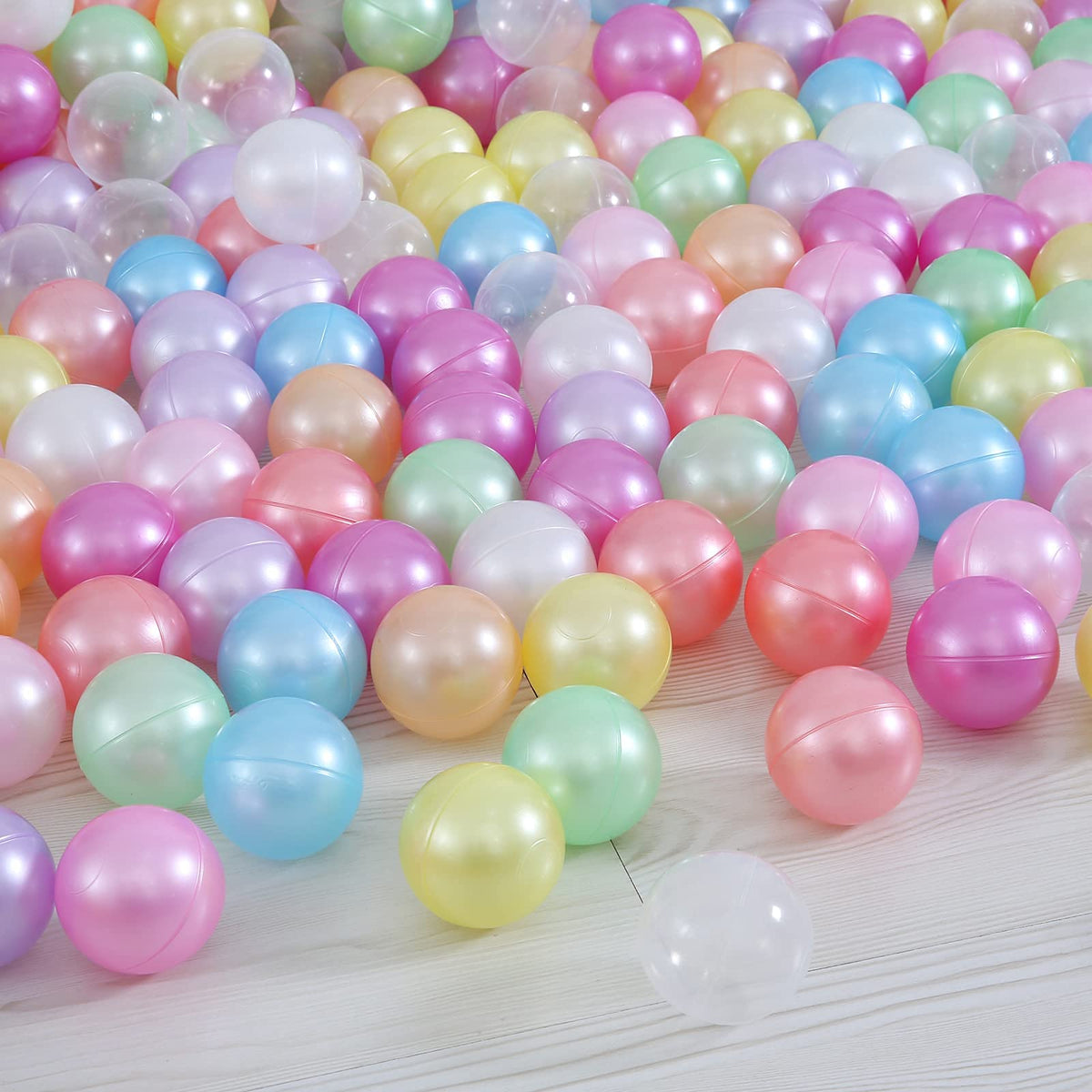 Pack of 100 200 500 BPA Free Non-Toxic Crush Proof Plastic Ball Pit Balls H132