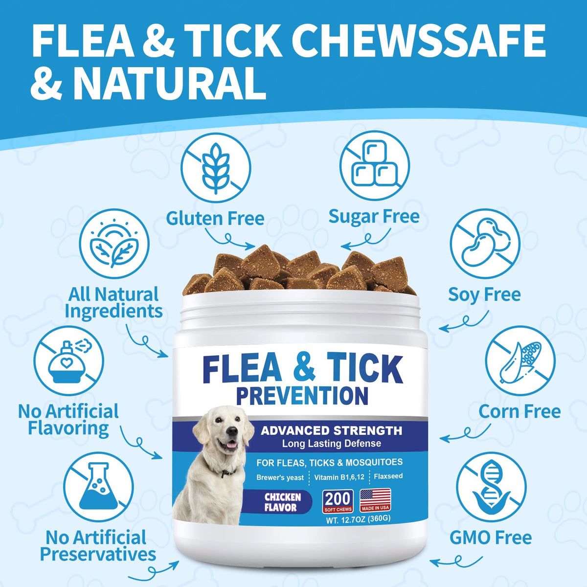 Flea and Tick Chewables 200Ct G3150