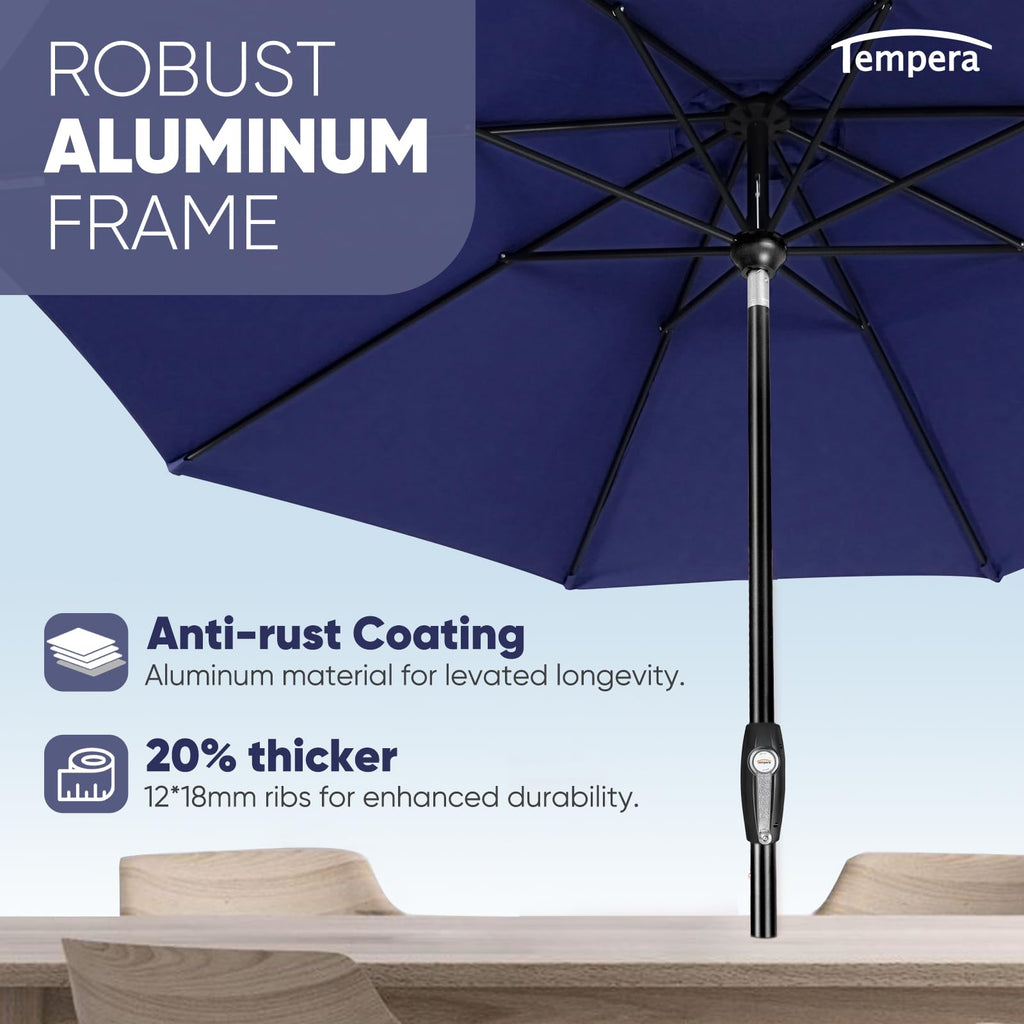 Patio Market Outdoor Table Umbrella with Auto Tilt and Crank D542150