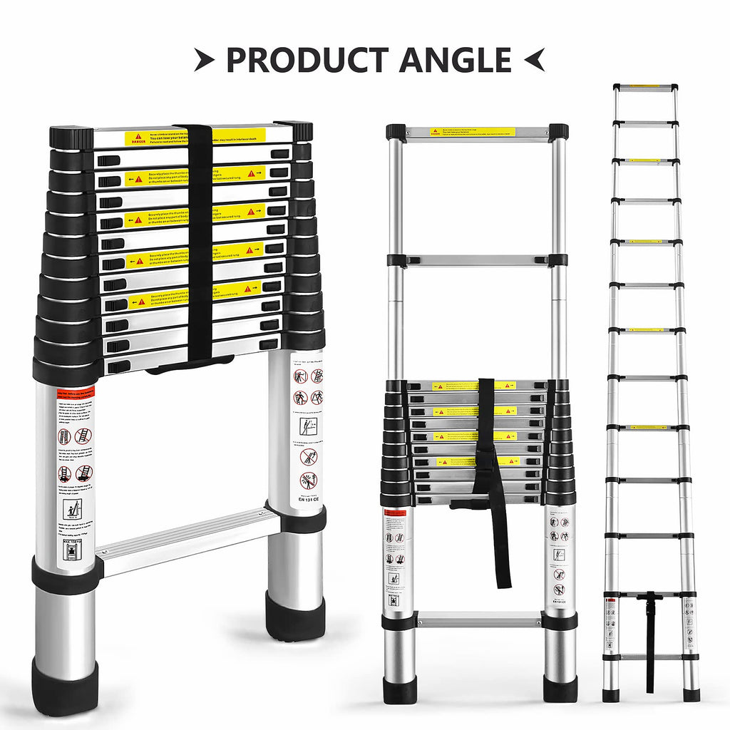 12.5FT Aluminum Telescoping Ladder 330 pounds X72706