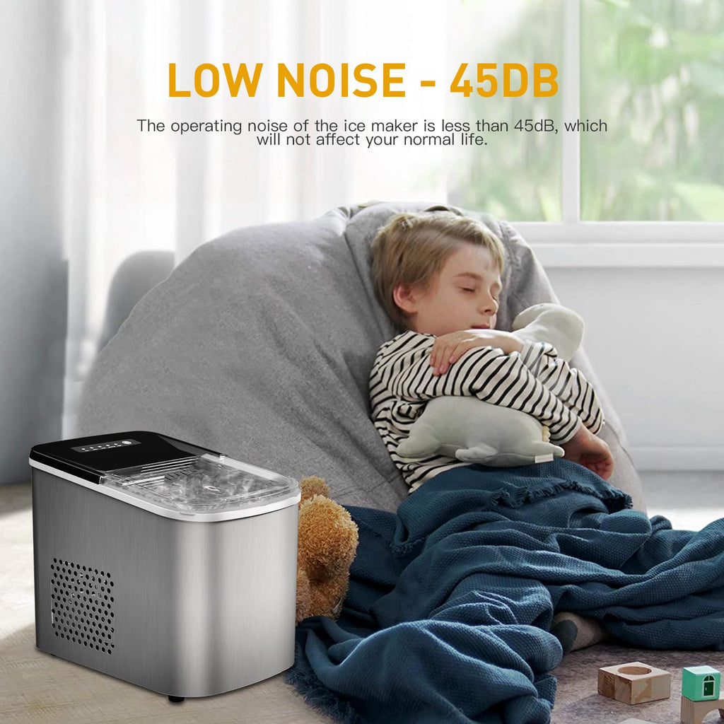 Countertop Ice Maker 38lbs Per Day 9 Ice Cubes in 3.5 Minutes Self-Cleaning Portable Ice Machine 2 Bullet Sizes S252
