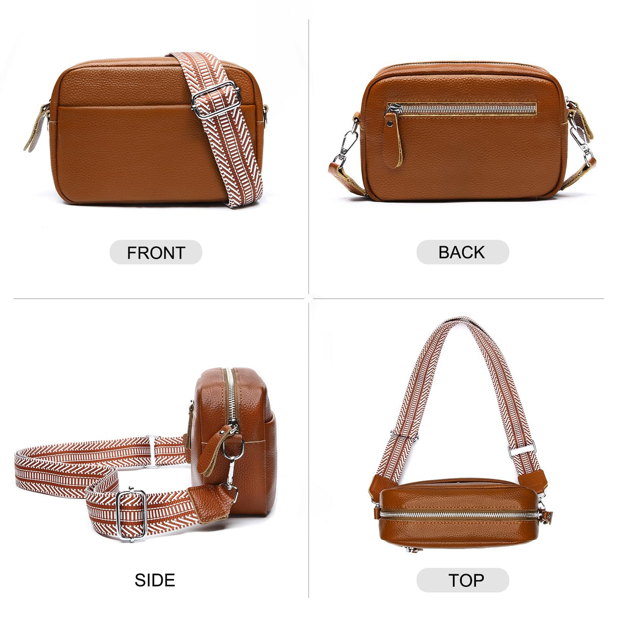 Small Leather Crossbody Bag P761