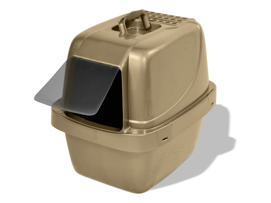 Large Enclosed Sifting Cat Pan with Odor Door, Hooded, Beige P99170