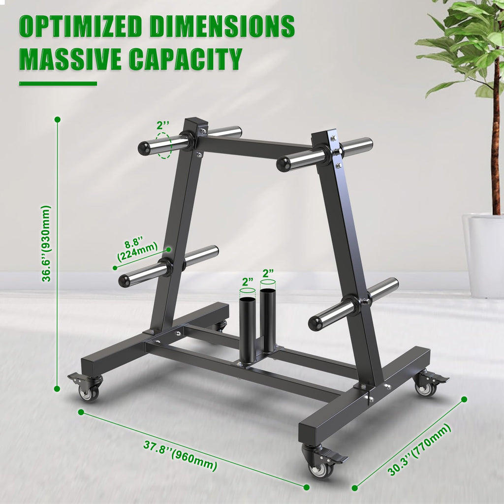 2" Olympic Weight Plate Tree Rack and Barbell Holders X88902