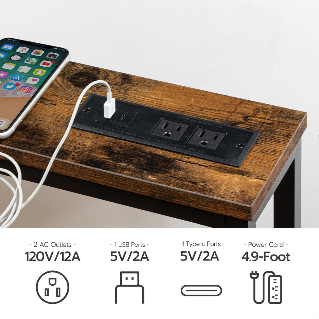 47.2" Narrow Console Table with Power Outlet B122