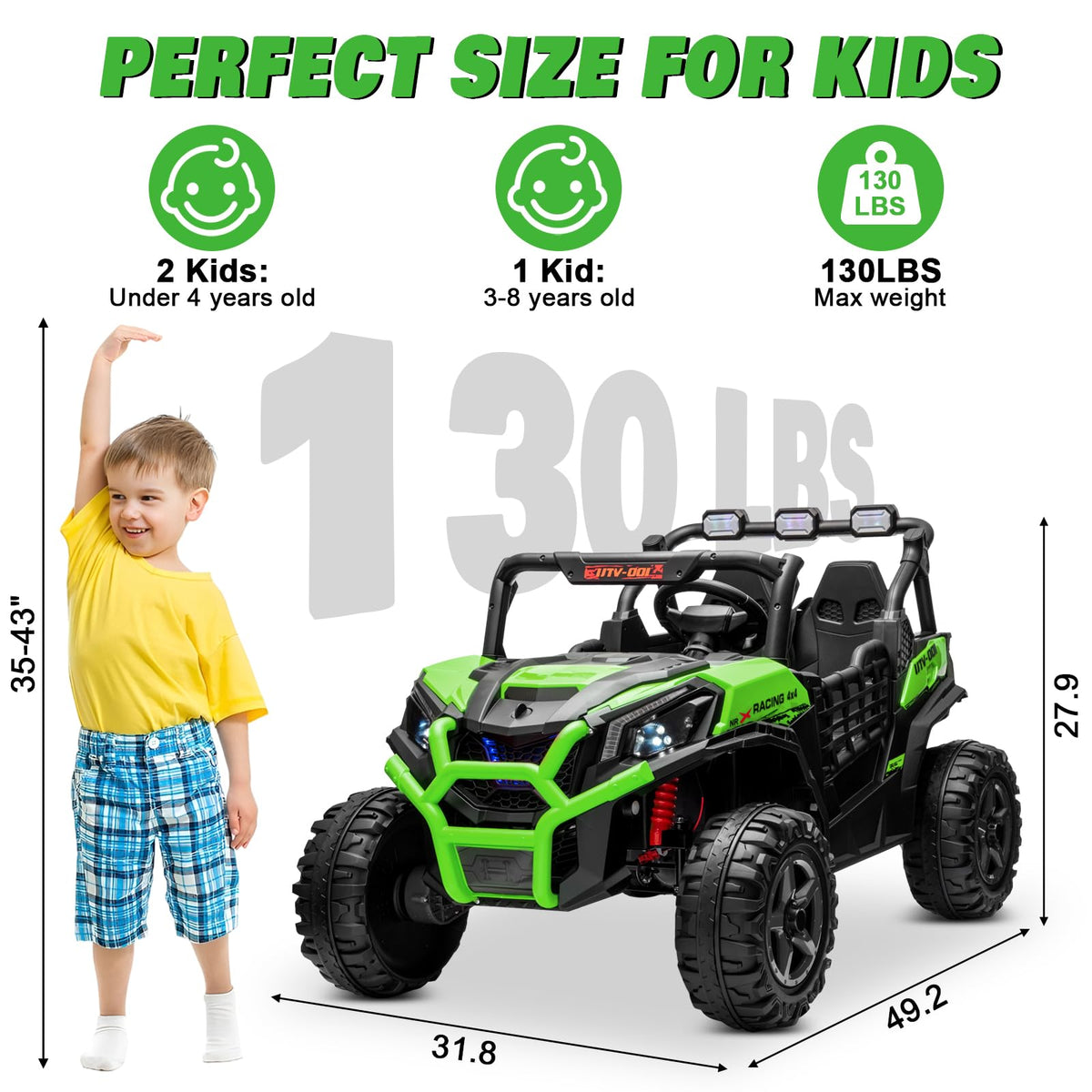 Green 2-Seater Ride On Car Truck E307532