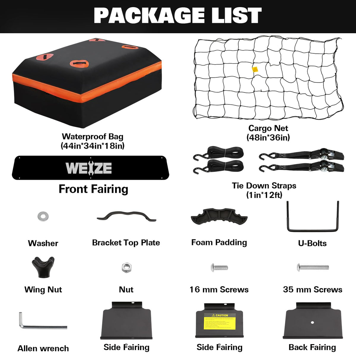 64"x 39" Steel Roof Rack Cargo Carrier with Waterproof Bag A561