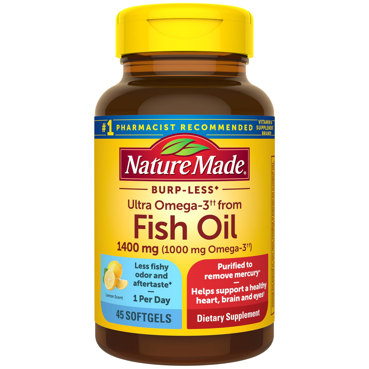 Omega 3 Fish Oil Supplement 1400mg 45 Softgel P507697