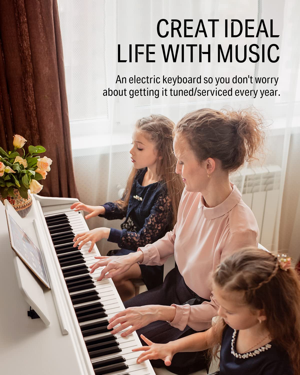 88-Key Weighted Action Digital Piano with Furniture Stand B18553