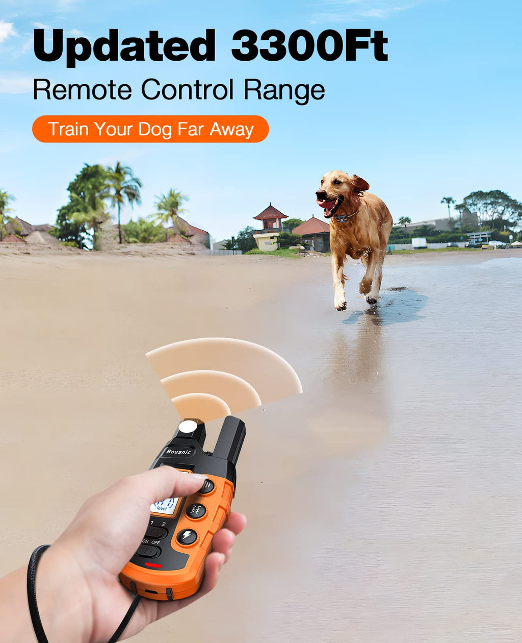 Rechargeable Waterproof Dog Training Collar with Remote W5072
