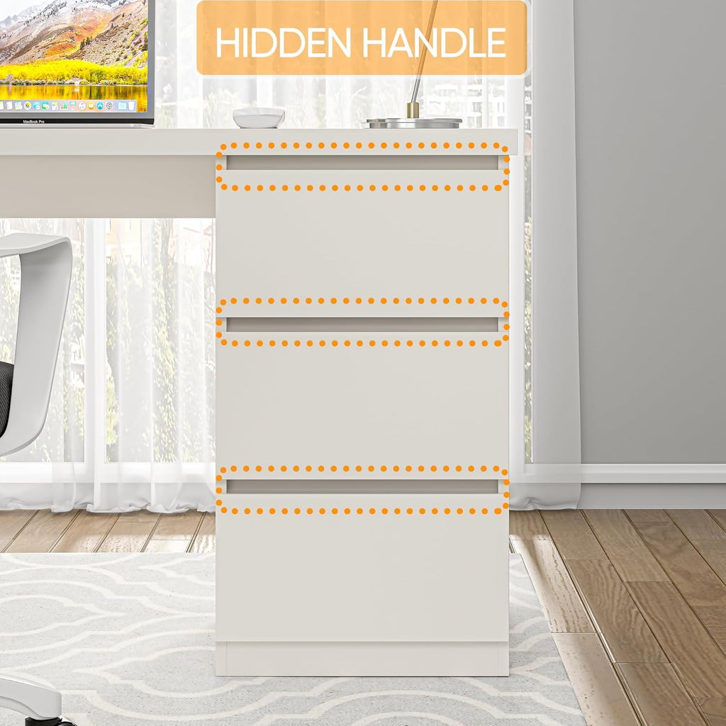 White Desk with Drawers B24356