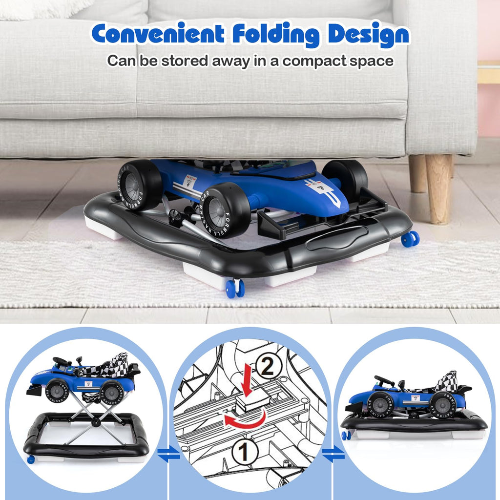 Foldable Baby Walker with Adjustable Heights and Wheels V8303