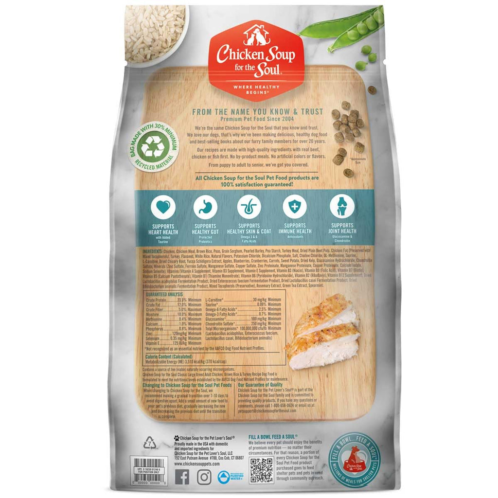 Large Breed Adult Dry Dog Food Chicken Brown Rice Turkey 28lb Q9624