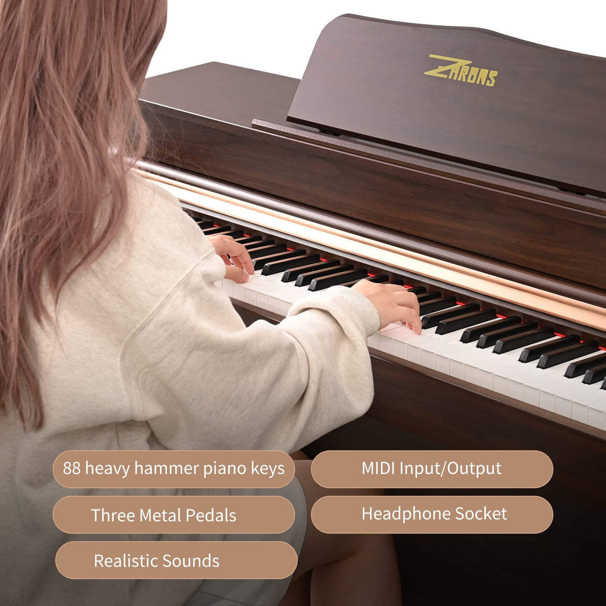 88 Key Full Weighted Digital Piano with Triple Pedal R4558