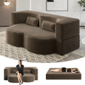 Brown Corduroy Convertible Futon Sofa Bed B3707