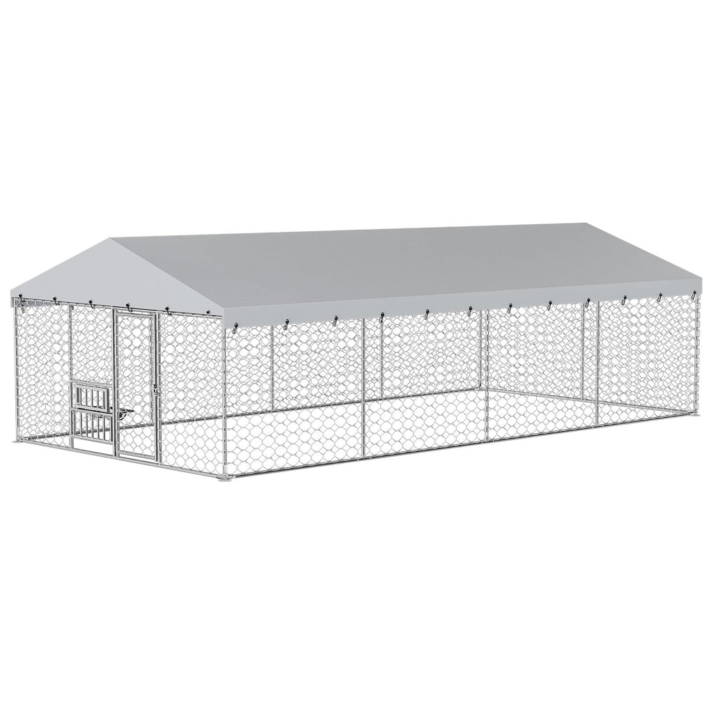 10×20FT Heavy Duty Chain Link Dog Kennel with Roof P832