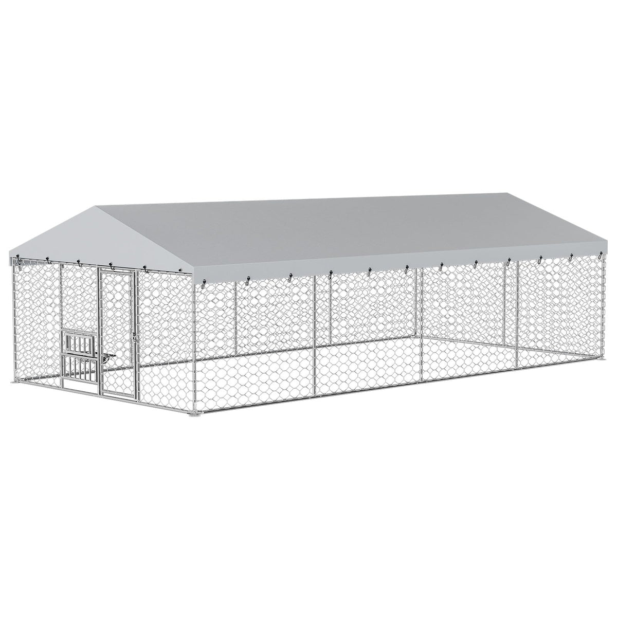 10×20FT Heavy Duty Chain Link Dog Kennel with Roof P832