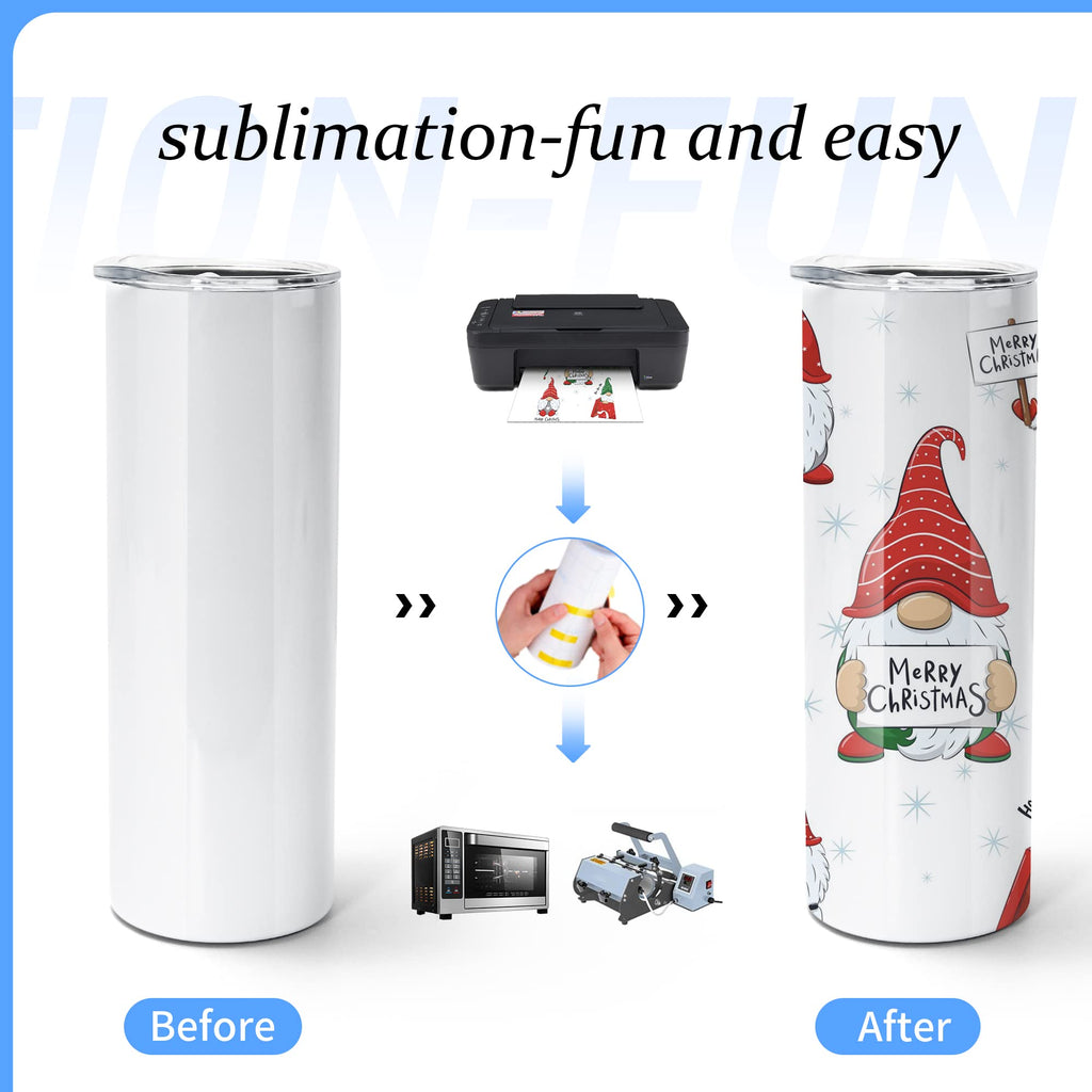 10pcs 20oz Sublimation Tumblers Stainless Steel Blanks Cups J320033