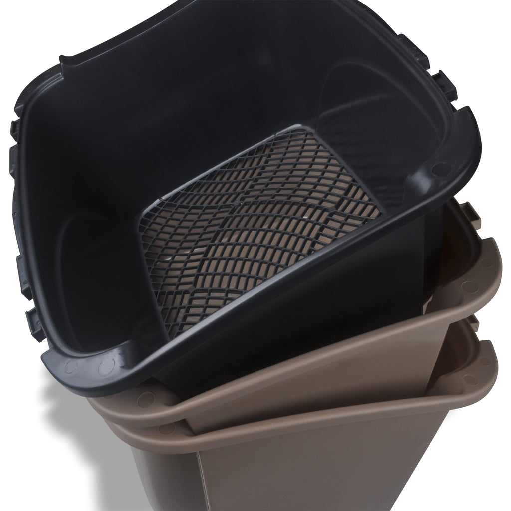 Large Enclosed Sifting Cat Pan with Odor Door, Hooded, Beige P99170