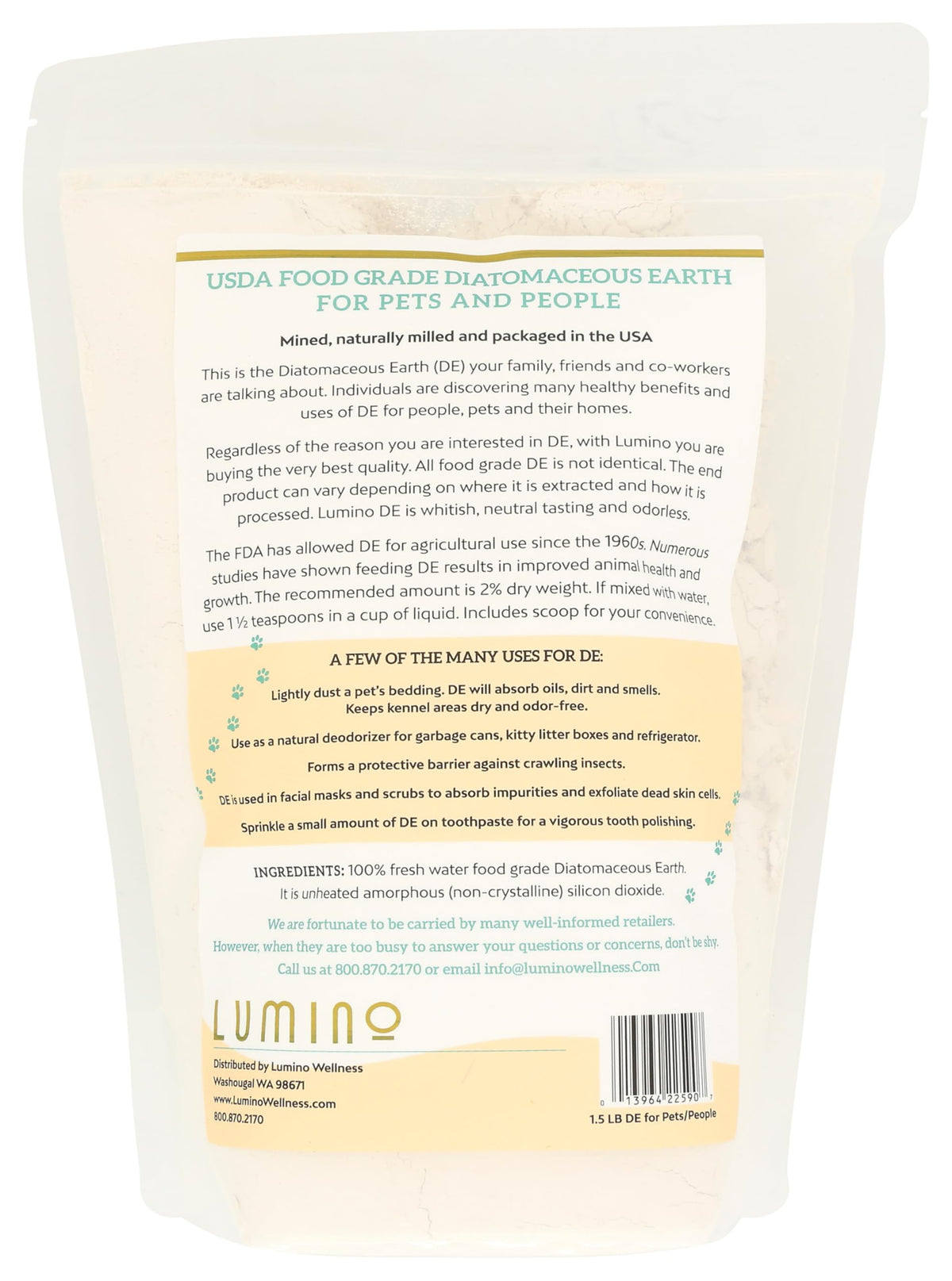 Food Grade Diatomaceous Earth 1.5lb O792242