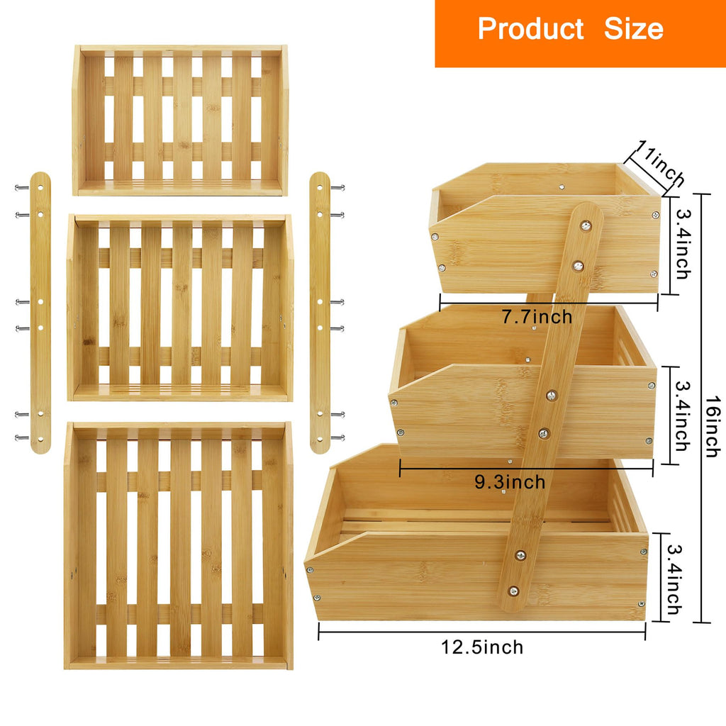 3 Tier Bamboo Fruit Basket V458574