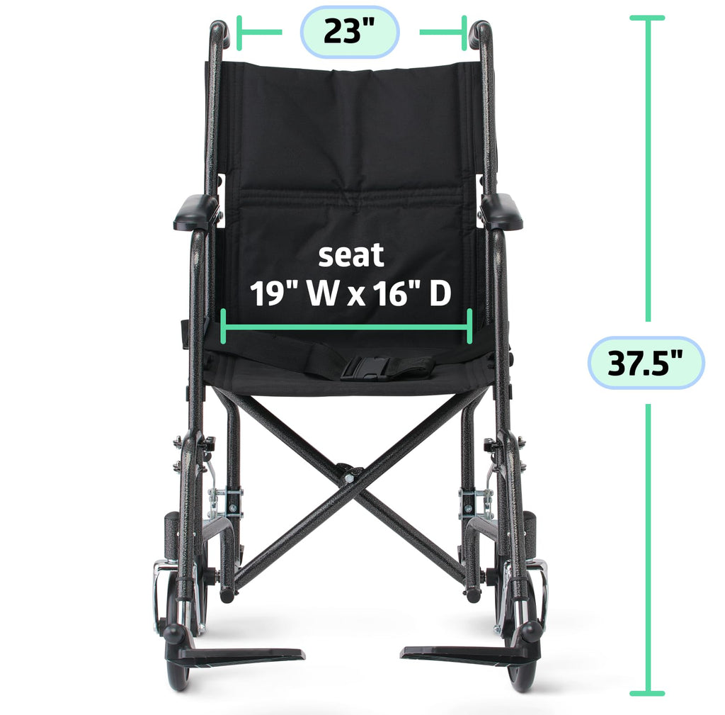 Folding Steel Transport Wheelchair with Swing-Away Footrests A157590