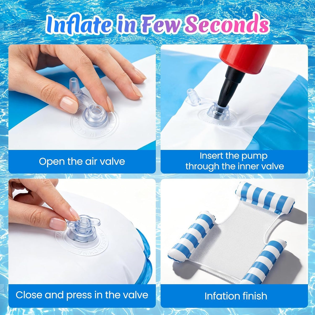 4 Pack Inflatable Pool Float Chair Y12778