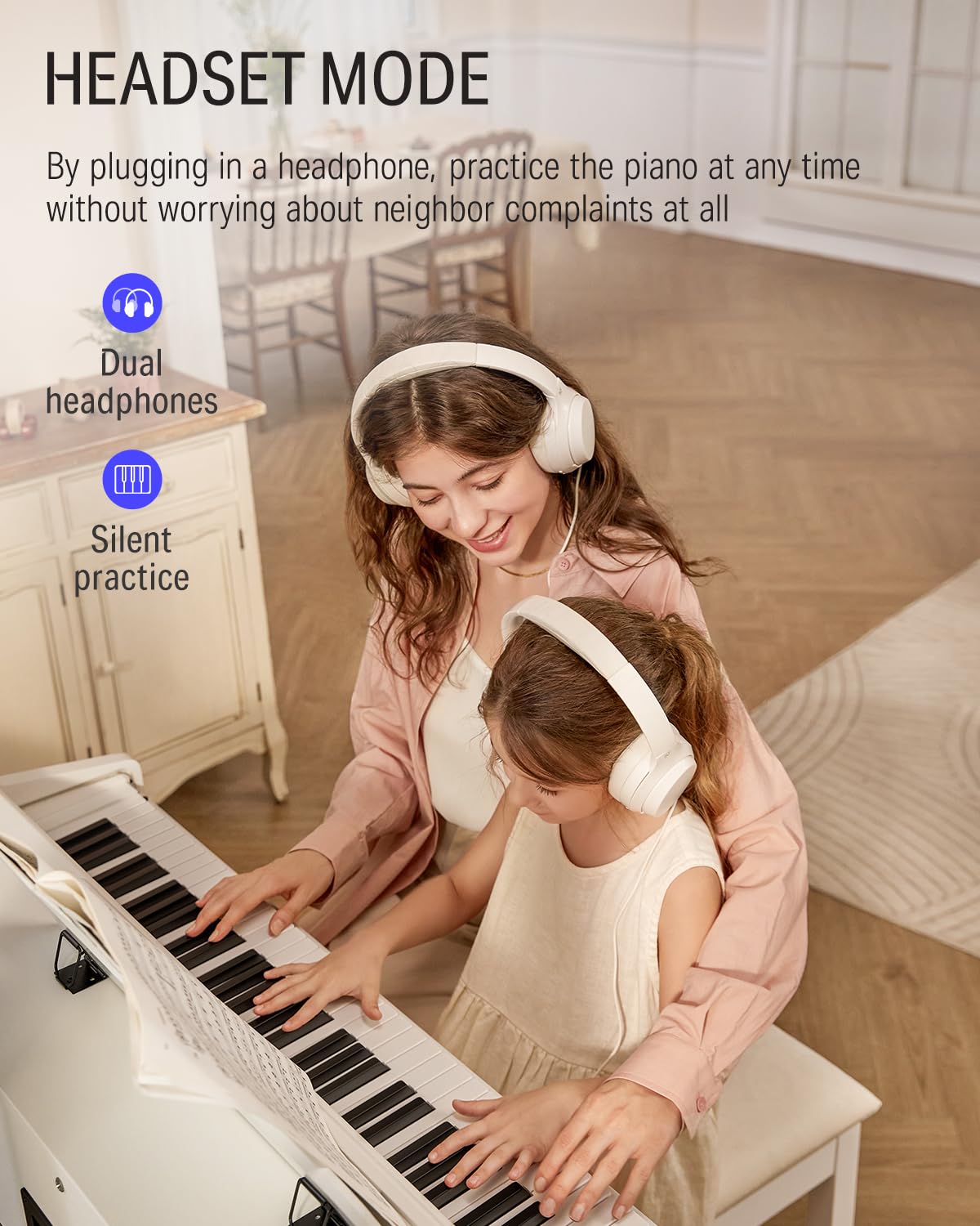 88-Key Weighted Action Digital Piano with Furniture Stand B18553
