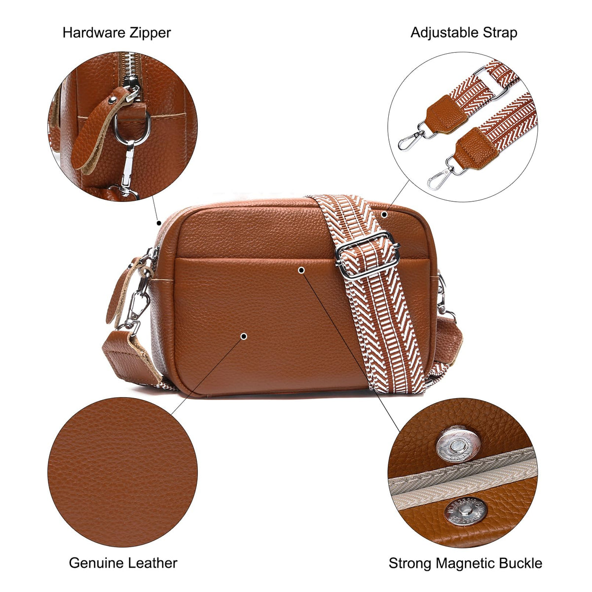 Small Leather Crossbody Bag P761