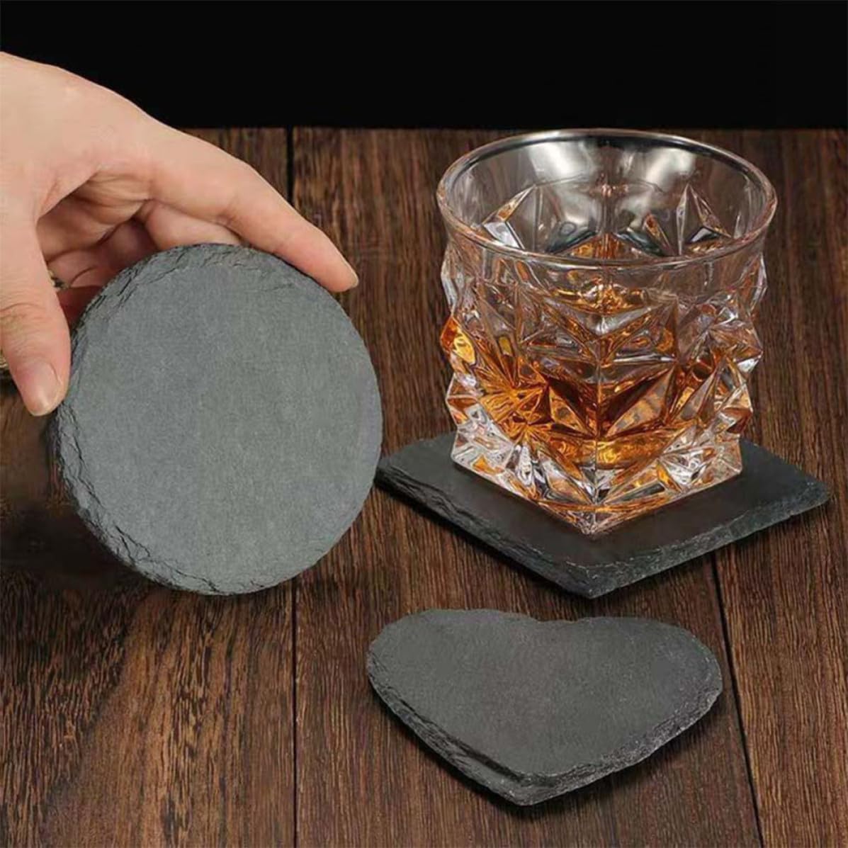 Natural Stone Decorative Cup Coaster Set Q55237