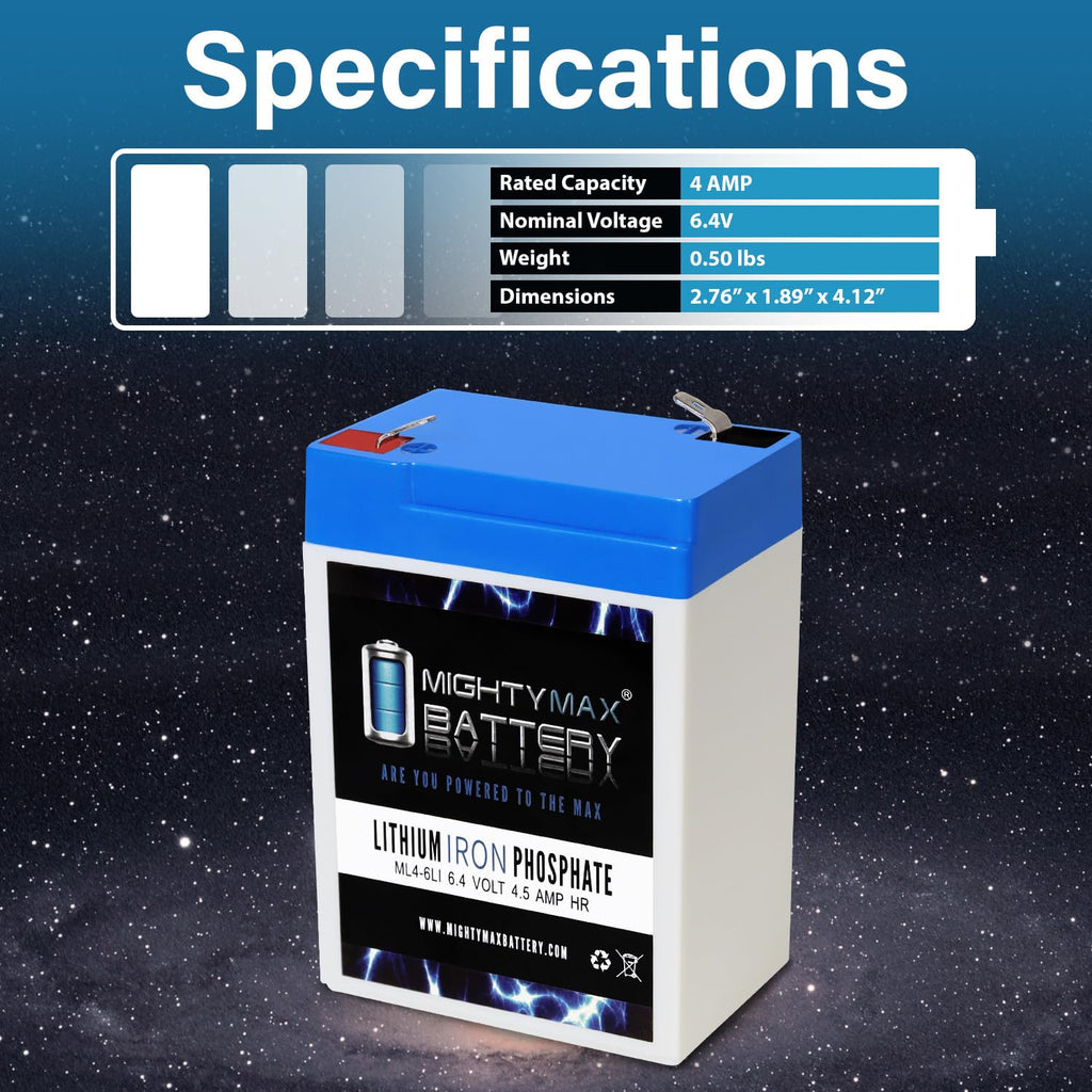 6V 4.5AH Lithium Replacement Battery T1150
