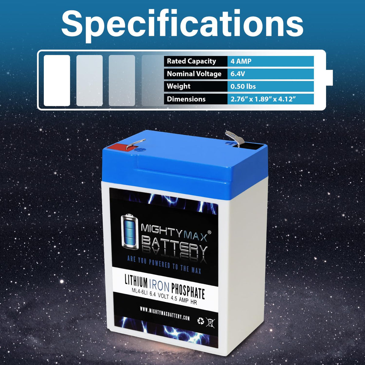 6V 4.5AH Lithium Replacement Battery T1150