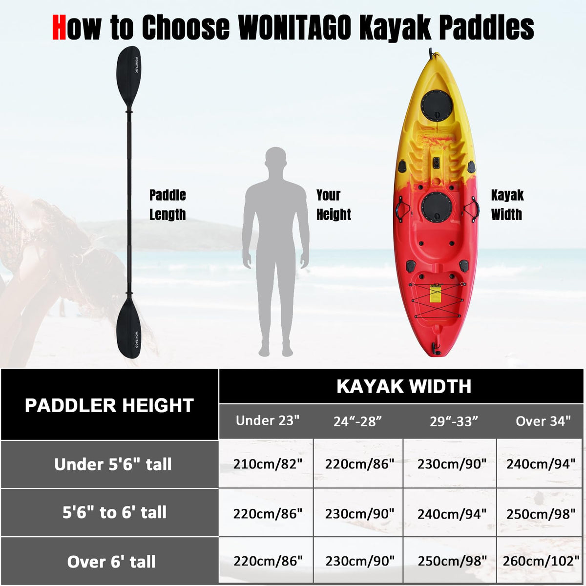Adjustable Lightweight Kayak Paddle L572