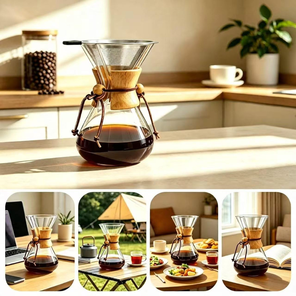 Glass 10 Cup Coffee Pour Over Set Z27283
