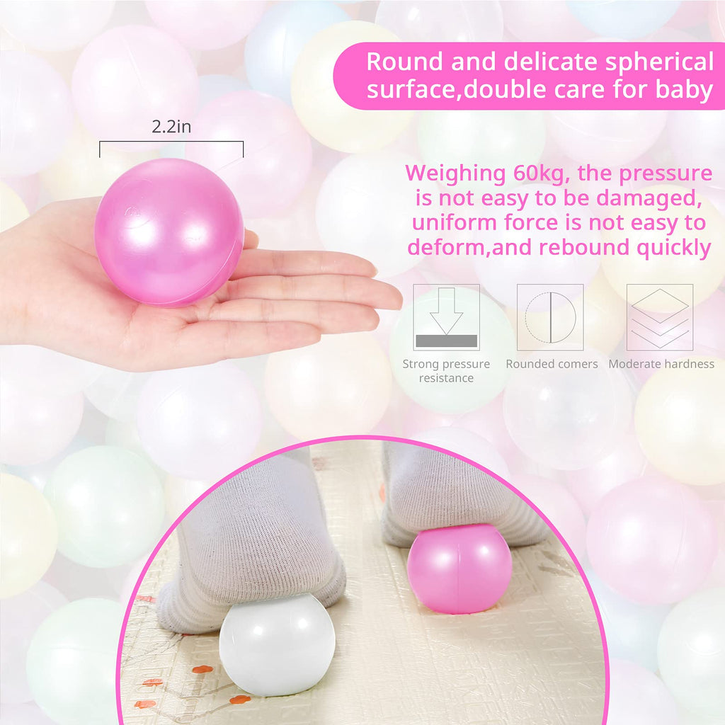 Pack of 100 200 500 BPA Free Non-Toxic Crush Proof Plastic Ball Pit Balls H132