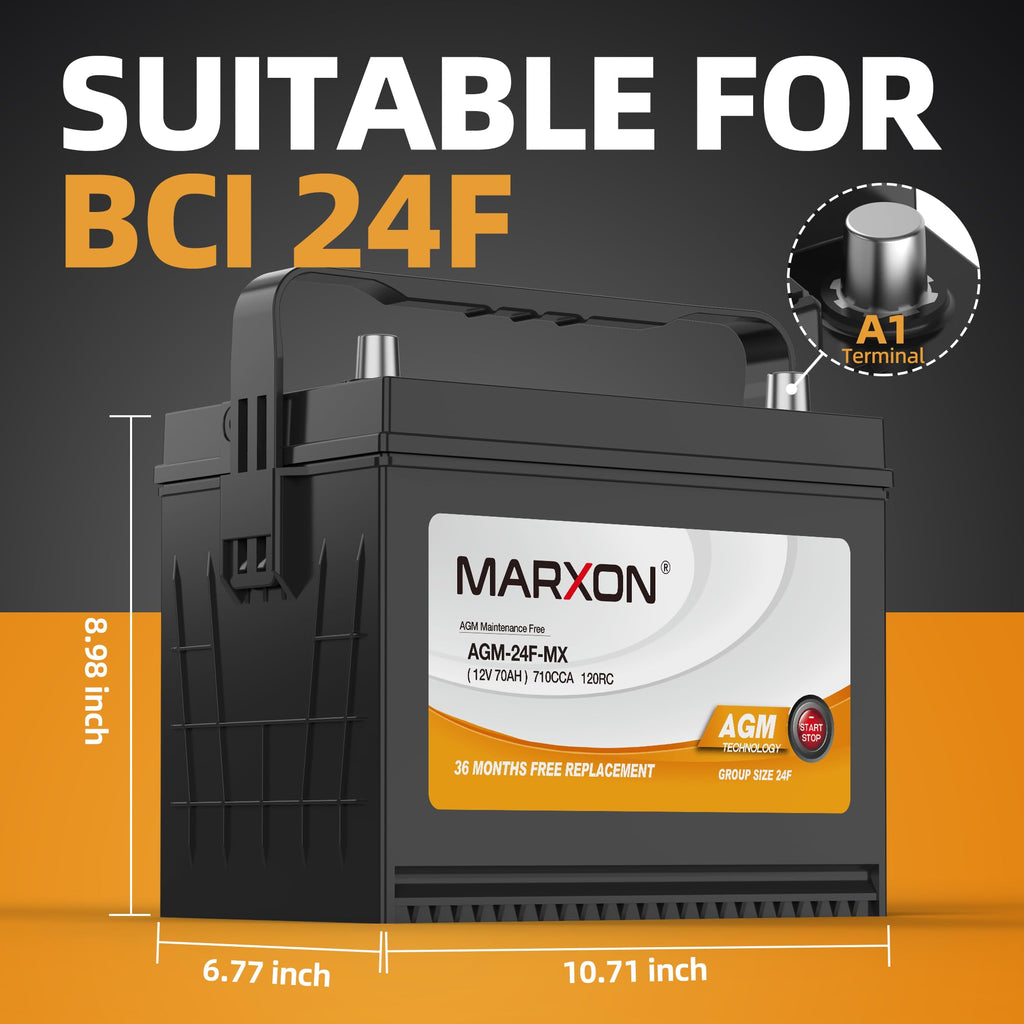24F 12v 70AH 710CCA AGM Car Battery P164