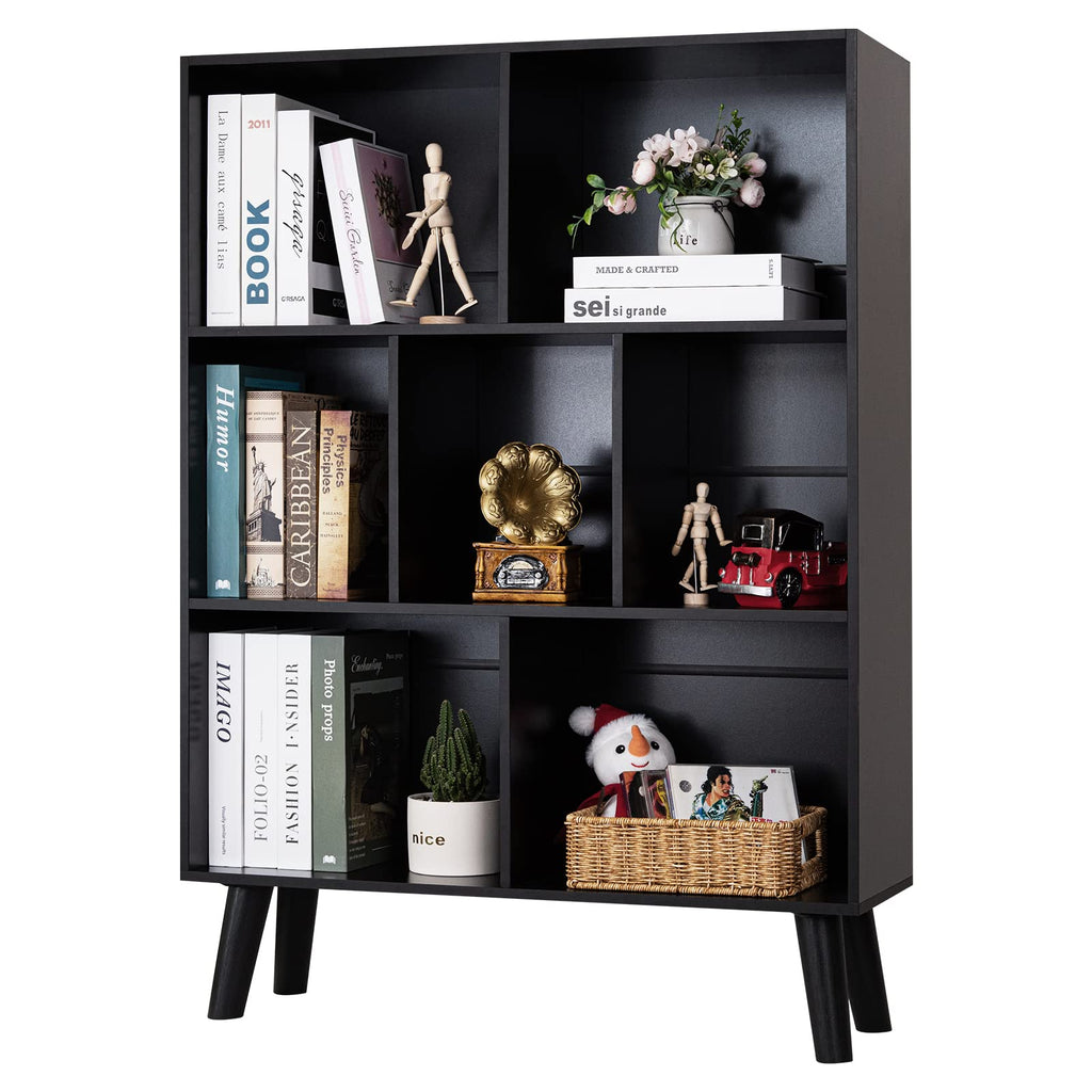 Black 3 Tier Wood Bookshelf C873