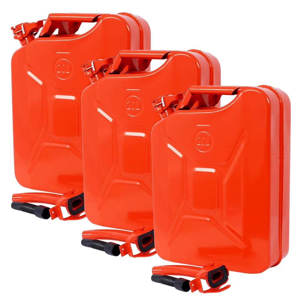 5 Gallon Steel Jerry Fuel Can Set of 3 U114437