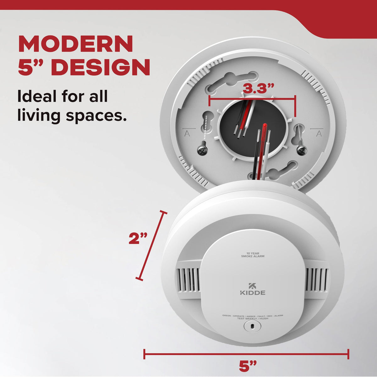 Smoke Detector, Hardwired with AA Battery Backup, 3 Pack P173