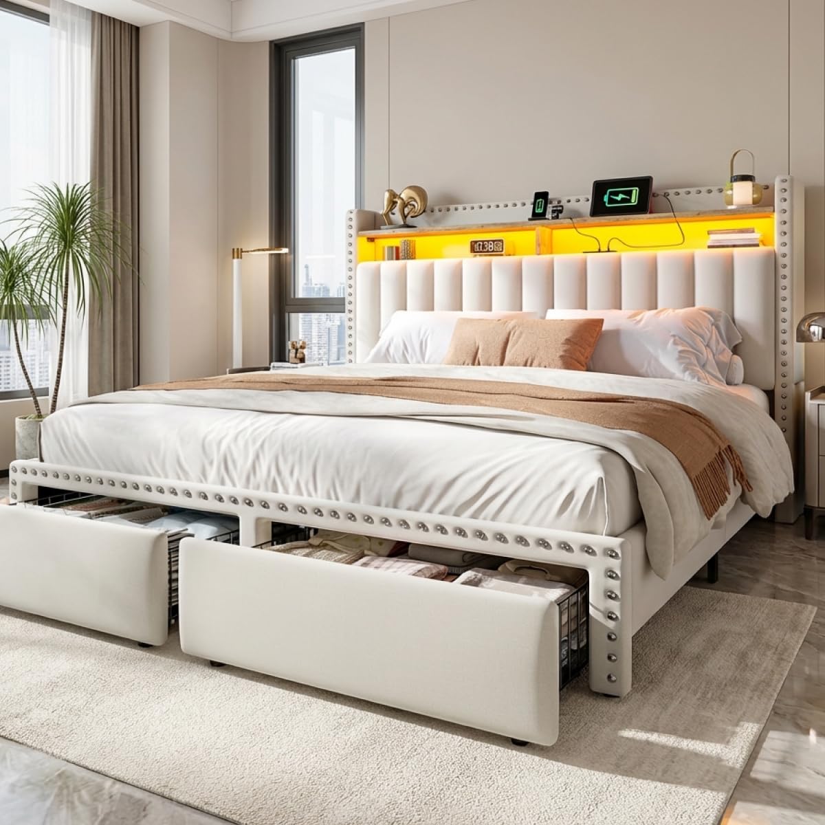 Queen Size Bed Frame with 2 Drawers R3032