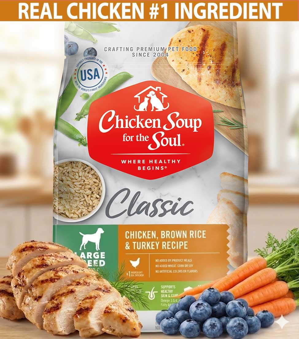 Large Breed Adult Dry Dog Food Chicken Brown Rice Turkey 28lb Q9624