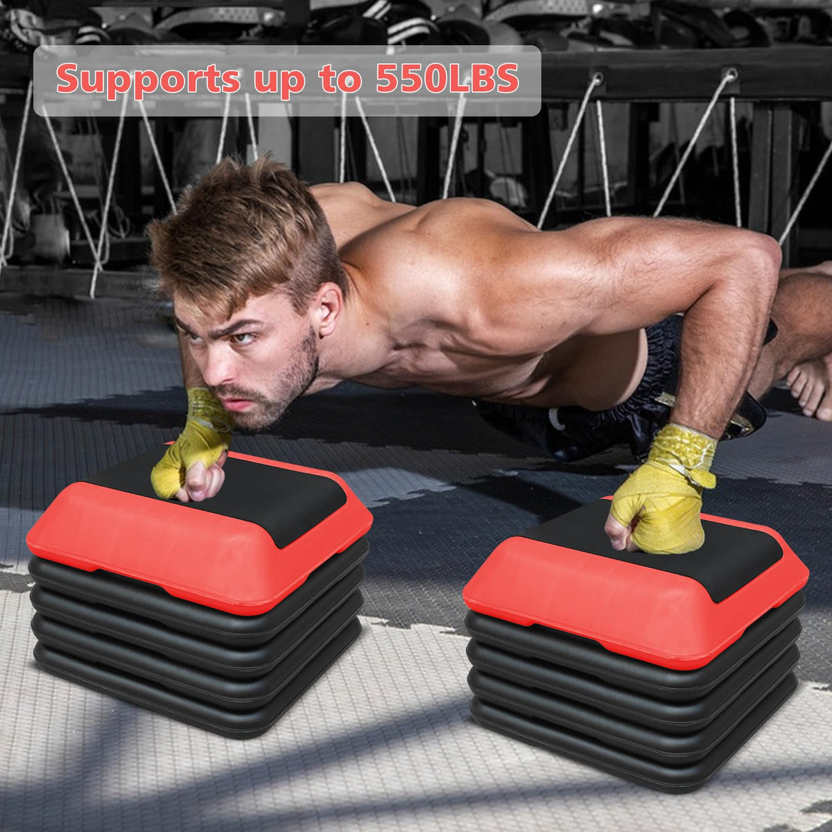 16"x16" Adjustable Exercise Aerobic Step Platform with 4 Risers M678