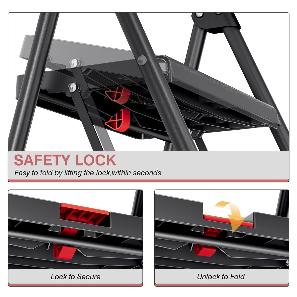 2 Step Steel Step Ladder with Handrail X81633