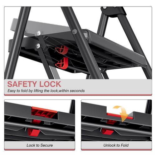 2 Step Steel Step Ladder with Handrail X81633