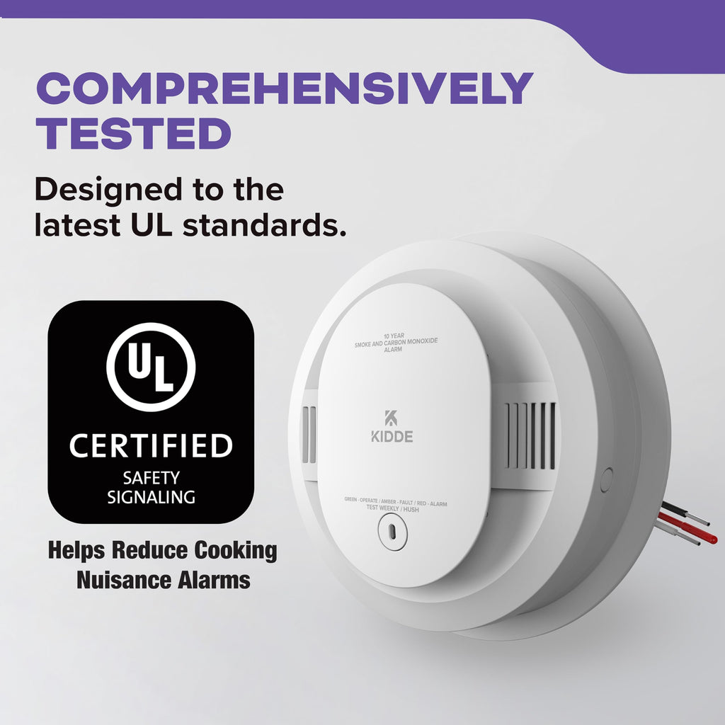 Hardwired Smoke & Carbon Monoxide Detector, 10-Year Battery Backup, 4 Pack Z119